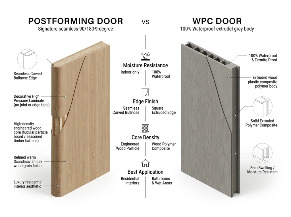 Postforming Door vs WPC Door Comparison Architecture
